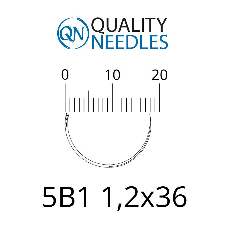 Голки хірургічні ріжучі, 5/8, пружинне вушко, розмір 1,2х36 мм, 10 шт.
